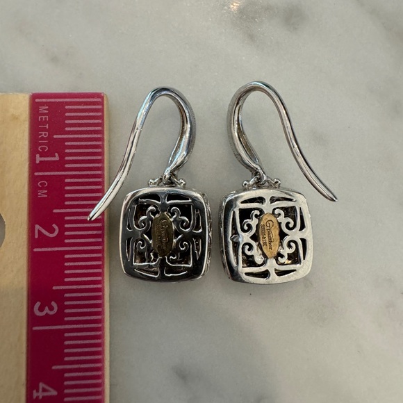 Sterling Silver Custom GPanther Drop Earrings with Small Diamonds - Picture 6 of 8